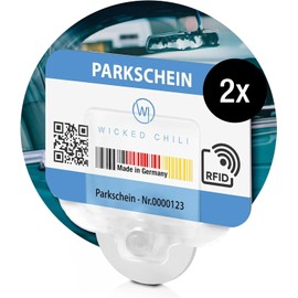 2X Parking Permit, Ticket and Note Holder for Car Windscreen, Clips with Removable Suction Cup, Avoid Parking fine, Set of 2 (Made in Germany) Transparent