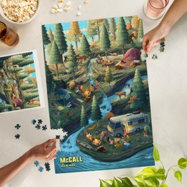 Lantern Press 1000 Piece Jigsaw Puzzle, McCall, Idaho, Get Outside Series, Camping Enjoyment