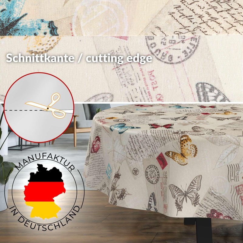 Fabric Tablecloth Washable Table Linen Tablecloth Cotton Polyester Butterflies Oval