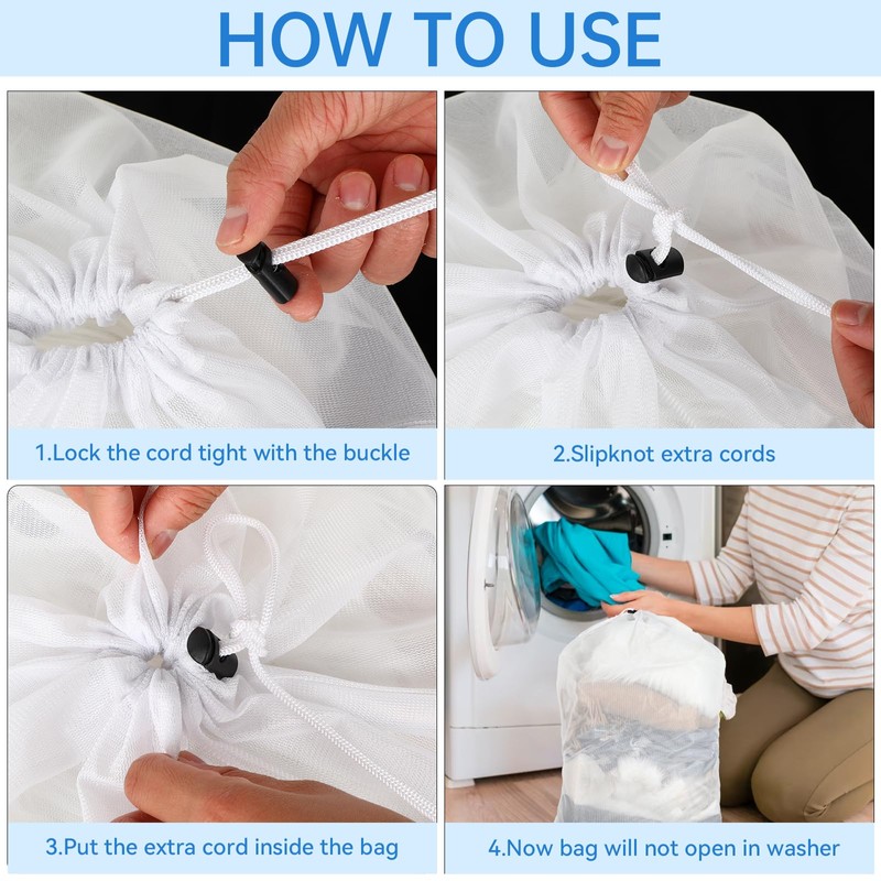Large Laundry Bag for Washing Machine, Pack of 2 Laundry