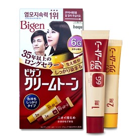 Bigen cream tone hair dye 40g, 6G natural brown, 1 piece / 비겐 크림톤 염색제 40g, 6G 자연갈색, 1개