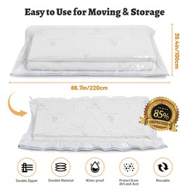 Mattress Vacuum Storage Bag Zippered Mattress Bag Vacuum Sealer Bag for Memory Foam Mattress Moving Shipping Storage