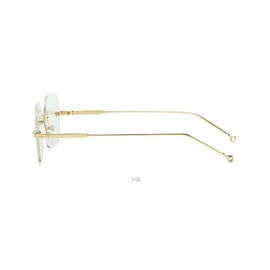 Fullwosing Glasses Myopic Metal Rimless Myopic Glasses for Myopia -1.00 to -4.00 Stylish Design Gold Silver, gold