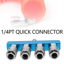 Be In Your Mind 4-Way Distributor Connection 1/4 Inch PT Compressed Air Distributor Compressed Air Quick Couplings