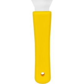 SPARTA Steel Handheld Scraper Kitchen Scraper Tool with Food-Safe Plastic Handle for Griddles, Pans, Pots, and Cutting Boards in Commercial Settings, Stainless Steel, 3 Inches, Yellow