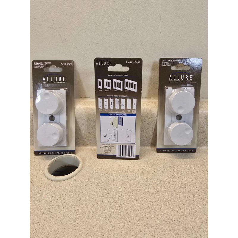 TayMac A66 White Allure Knob Dimmer 3 Pack