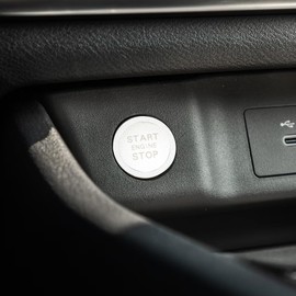 HDUFC for Nissan Rogue 2025 2024 2023 2022 2021 Air Conditioning, Volume Adjustment and 4WD Knob Cover, One-Touch Start Button Cover/Ring Accessories (Silver, 12.3-inch Screen)