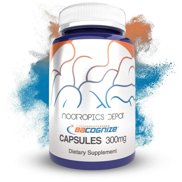 Nootropics Depot BaCognize Bacopa Monnieri 300mg Capsules (120 Count) Ayurvedic Herb Non-GMO, Gluten Free, and Vegetarian Friendly