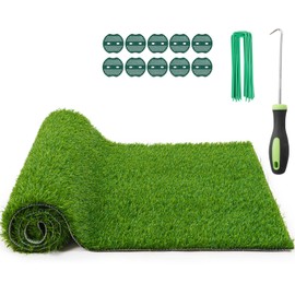 Realistic Artificial Grass Rug Indoor Outdoor: Fake Grass Turf with Drainage Holes, Pet-Friendly Dog Grass Mat, Perfect for Garden Lawn Balcony Patio Backyard Landscape Decoration​, 3FT x5FT