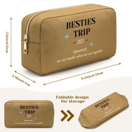 Bestie Friend Gifts for Bestie Makeup Bag Friends Gifts Birthday Gifts for Friend Cosmetic Bag Christmas Gifts for Bestie Soul Sister,Friendship Gifts for BFF, Best Friend, Besties, Long Distance