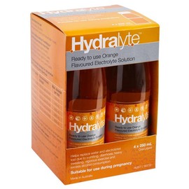 Hydralyte Electrolyte Solution Orange Flavoured 250ml X 4