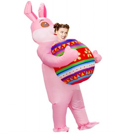 Rafalacy Inflatable Easter Bunny Costume for Adult Inflatable Easter Egg Costume Funny Rabit Costume Suit Easter Fancy Dress