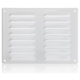 260x190mm / 10x7.5 inch White Metal Ventilation Grille with Flyscreen - Air Vent Cover
