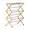 Morvat Premium Wooden Folding Clothes Drying Rack with Metal Poles,