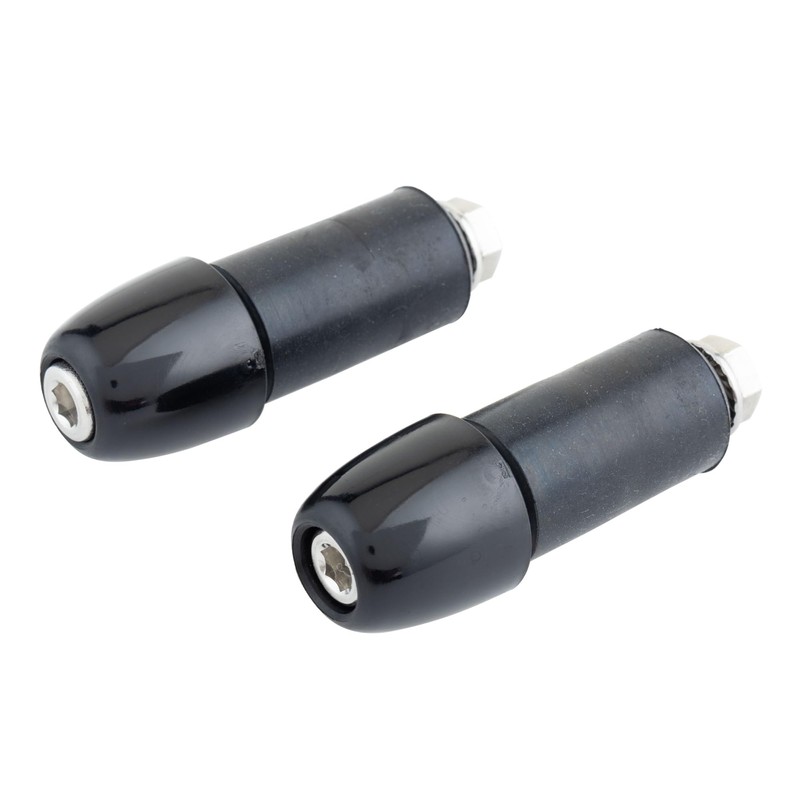 Kijima 204-1316 Bar End Caps, Nylon, Small Head, Black, Set
