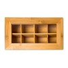 Relaxdays Bamboo Box with 8 Compartments Bag Caddy Wooden with