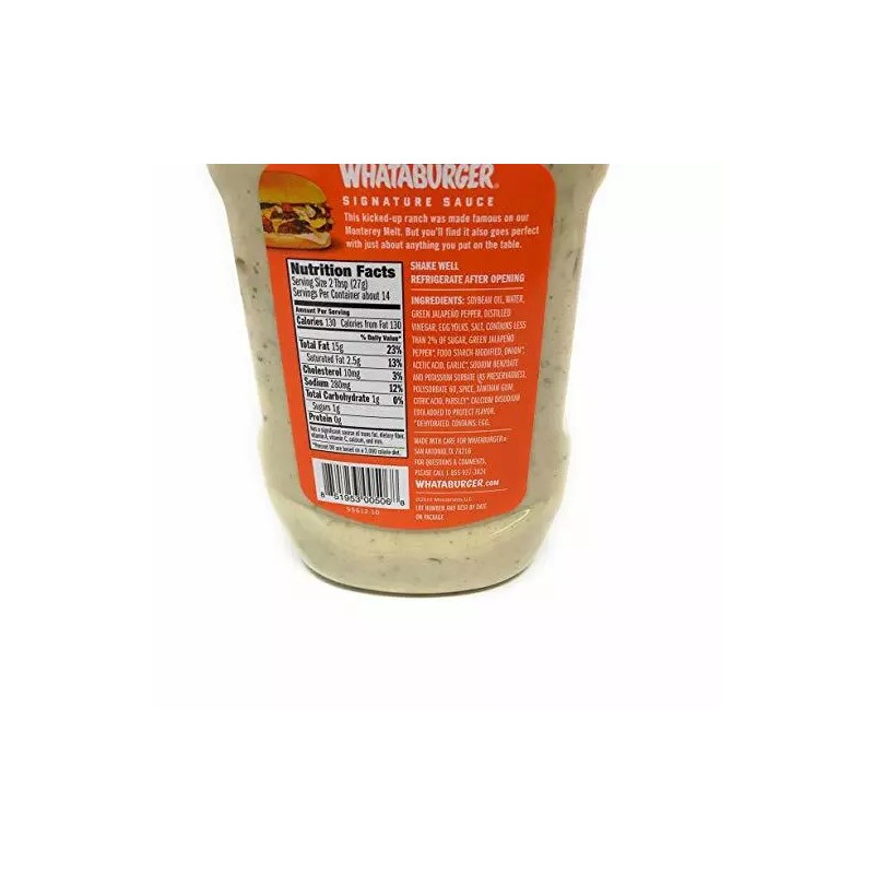 WHATABURGER Sauce Bundle ( Mustard, Honey Mustard,Creamy Pepper, & Jalapeno