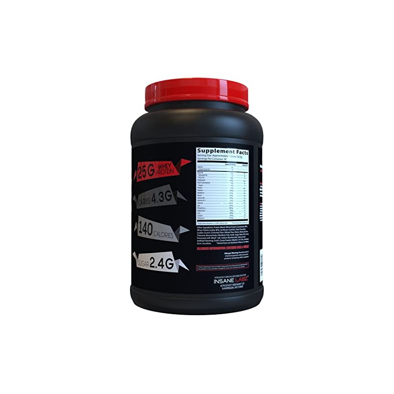Insane Labz Insane Whey,100% Muscle Building Whey Protein, BCAA Amino