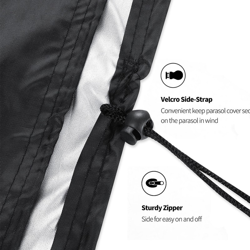 Parasol Cover Large Cantilever Waterproof Dustproof Umbrella Cover Black