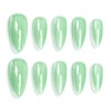 Sun&Beam Nails Handmade Press-on Medium Long Almond Mint Green Cat