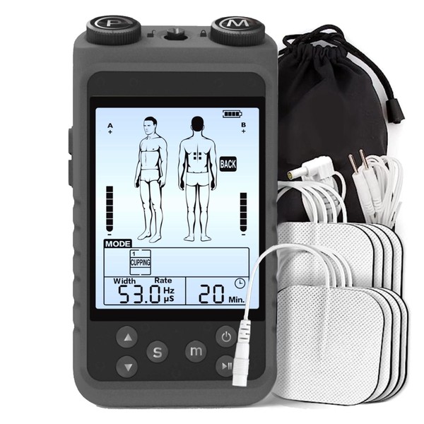 TENS Unit for Muscle Recovery and Pain Relief, Double Channel Electric Massager, Muscle Work Nerve Simulator with 24 Modes, Carpal Tunnel Relief, Back Pain Sciatica