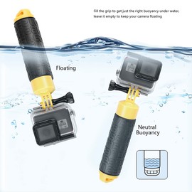 SOONSUN Waterproof Floating Hand Grip for GoPro Hero 13 12 11 10 9 8 7 6 5 4 3+ 2, Session, Fusion, Max, SJCAM, AKASO, DJI Osmo Action, Handler & Handle Mount Accessories for Action Camera Water Sport