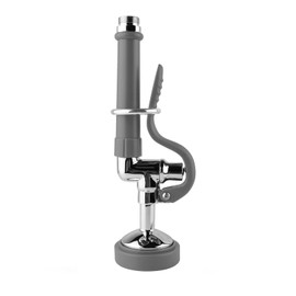 Pre Rinse Sprayer Commercial Sink Sprayer Head,1.42GPM Spray Valve Dish Sprayer Nozzle with Ergonomic Handle, Commercial Faucet Parts for Commercial Kitchen Sink,Chrome Finished（Gray）