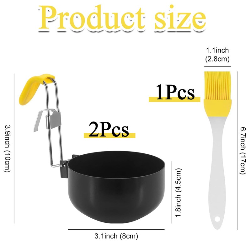 2 Pack Egg Poacher, Stainless Steel Poached Egg Moulds, Poached