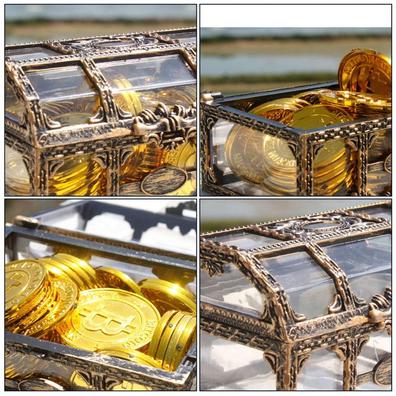 Fauitay pirate treasure chest,Storage Organizer Crystal Jewelry Box Transparent Pirate
