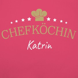 Geschenk mit Namen personalisiert by Shirtracer - Children's Apron Children Boys Girls - Cooking Apron - Chef with Name - Gift Mum Kitchen Birthday Christmas Mother's Day, 1 Pink