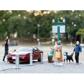 Diocore 64 1/64# Car Snap 08a Urban Street Corner (Nisan 180SX TYPE-II Special Selection Car Included) ABS PVC Pre-Painted Partially Assembled Doll Accessories + Die-Cast Complete Mini Car Set 316848