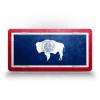 SignsAndTagsOnline Wyoming Weathered Metal Flag License Plate Antique WY State