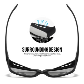 AoHeng Cinema Passive 3D Glasses Large Frame,Clearer,Brighter,for RealD 3D Movie(2 Pack)