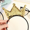 CRZQXOUR 2 Pcs Sequin Crown Headband Princess Glitter Hair Band
