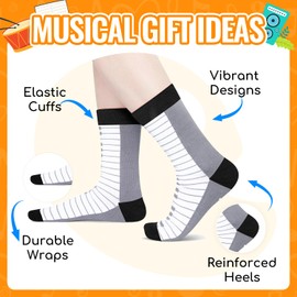 HAPPYPOP Piano Gifts for Piano Players - Music Socks for Musicians & Teens & Teachers