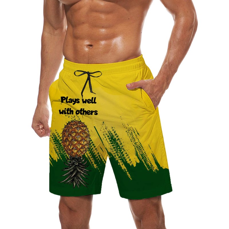 Heucapc Men's Swim Trunks Quick Dry Swimming Trunks Upside Down