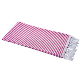 Carenesse Hammam Towel Stripes 90 x 180 cm Pink 100% Cotton I Very Light Hamam Towel Extremely Small Pack Size I Extra Thin Peshtemal / Fouta Absorbent & Quick Drying I Summer Plaid