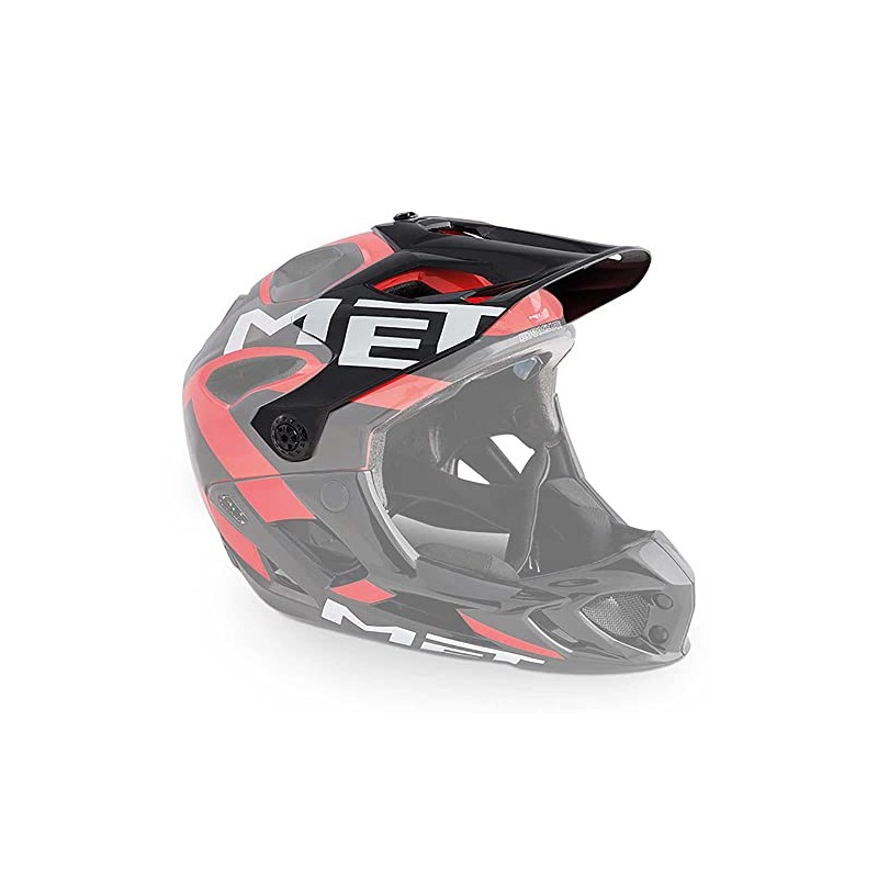 MET Visor P/Helmet Parachute MCR, Sport, Red/Black (Multicoloured), S/M