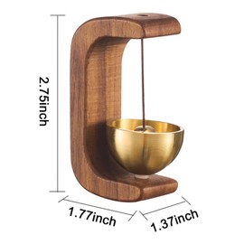 Shopkeepers Bell for Door Opening, Magnetic Shopkeepers Bell Wood Doorbell Wind Chime for Refrigerator, Room, Porch, Garden, Backyard, Restaurant,Home Garden Windchime Housewarming Gift (Dark Color)