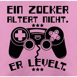 Cushion Cover – Decorative Cushion Hobby – A Gamer Does Not Age – He Levels – 50 x 50 cm – Pink – Gift Gamer Cushion Covers Gaming Cuddly Cushion Gamers Pillow Statement Cushion Cover Controller Cover