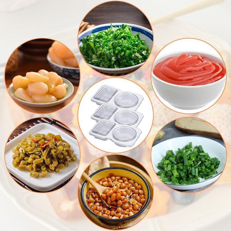 8Pcs Reusable Snack Containers, Double Compartment Snack Pot, Reusable Snack
