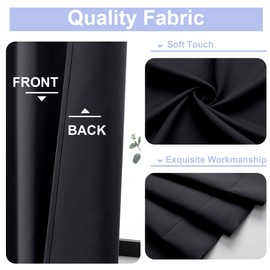 Simplebrand Black Valance for Windows, Short Blackout Curtains for Bathroom/Laundry/Basement Windows with Rod Pocket, Thermal Insulated Solid Curtain Valance, Each 60Wx18L Inches, 1 Piece