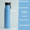 Slim Water Bottle, Stainless Steel Water Bottle with Straw, Standard