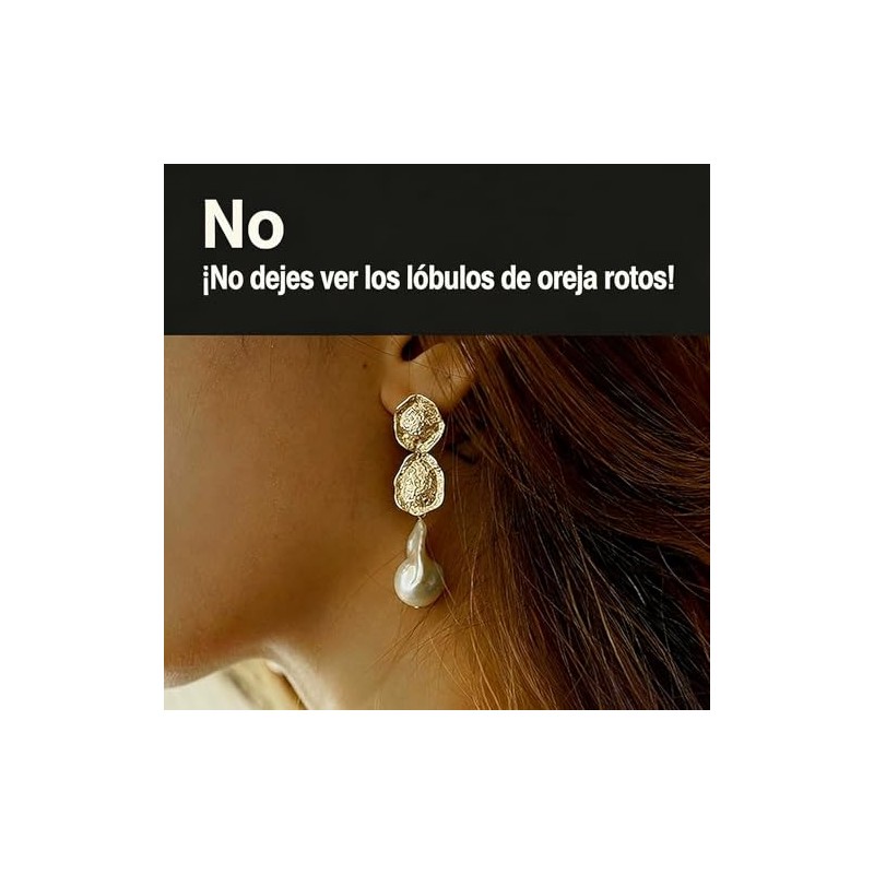 Pendientes Chapados En Oro De 18 Quilates Para Orejas Caídas