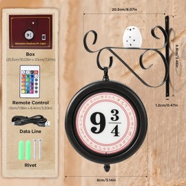 Weigudoc 9 3/4 Nachtlicht, Metallaufhängung 9 ¾ Wiederaufladbares Nachtlicht, Vintage Home Decor Sign Light Doppelseitige LED-lichtdekoration, Filmliebhabergeschenk zum 20. Jahrestag