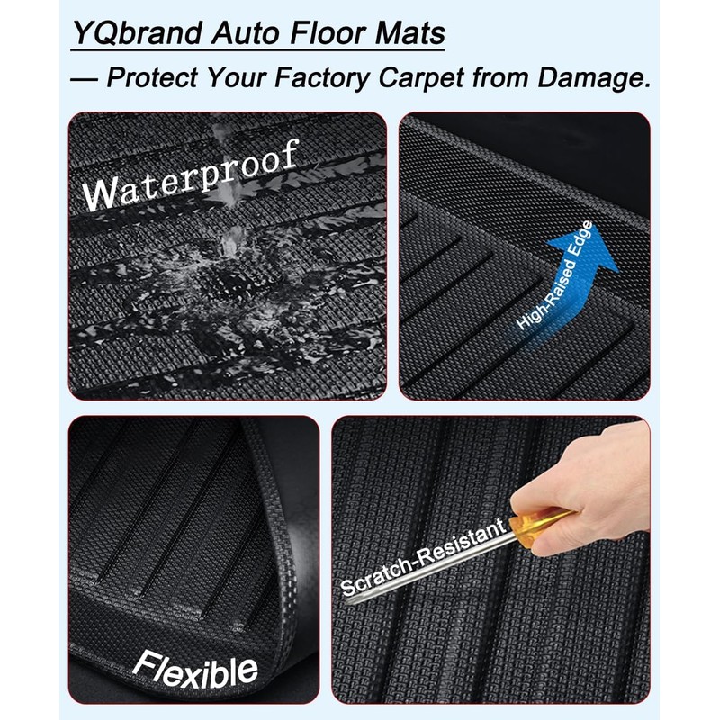 YQ Floor Mats for 2017-2022 Honda CRV All Weather TPE
