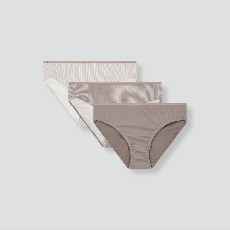 JAJU [JAJU] Women's Cotton Pinstripe Hipster Panties 3-pack (Choose 1