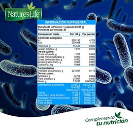 Nature's Life Prebióticos y Probióticos - Suplemento Alimenticio con Vitamina C y Arándano para el Cuidado Digestivo y la Flora Intestinal - 30 Cápsul