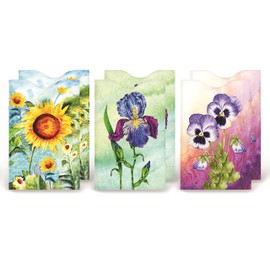 Monarque RFID Blocking Credit Card Sleeves, Set of 6 (Flowers)