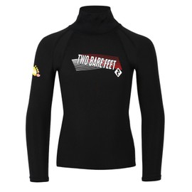 Two Bare Feet Kids Thermal Fleece Lined Rash Vest Long Sleeve - UV50 Protection Surf Base Layer, Wetsuit Swimming Tops for Surfing (Large)